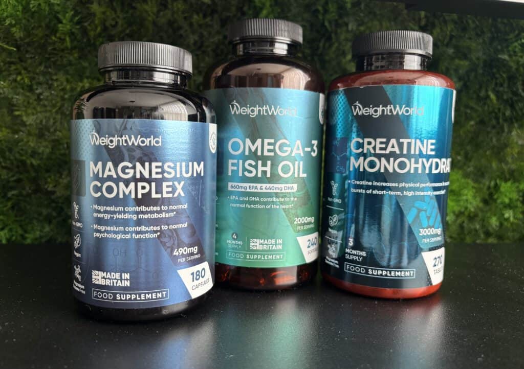 Eigen foto van meerdere WeightWorld producten die zijn bekeken voor de review