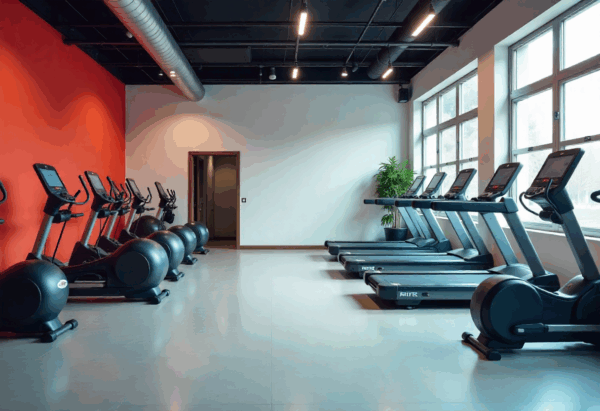 Een sportschool met cardio apparatuur
