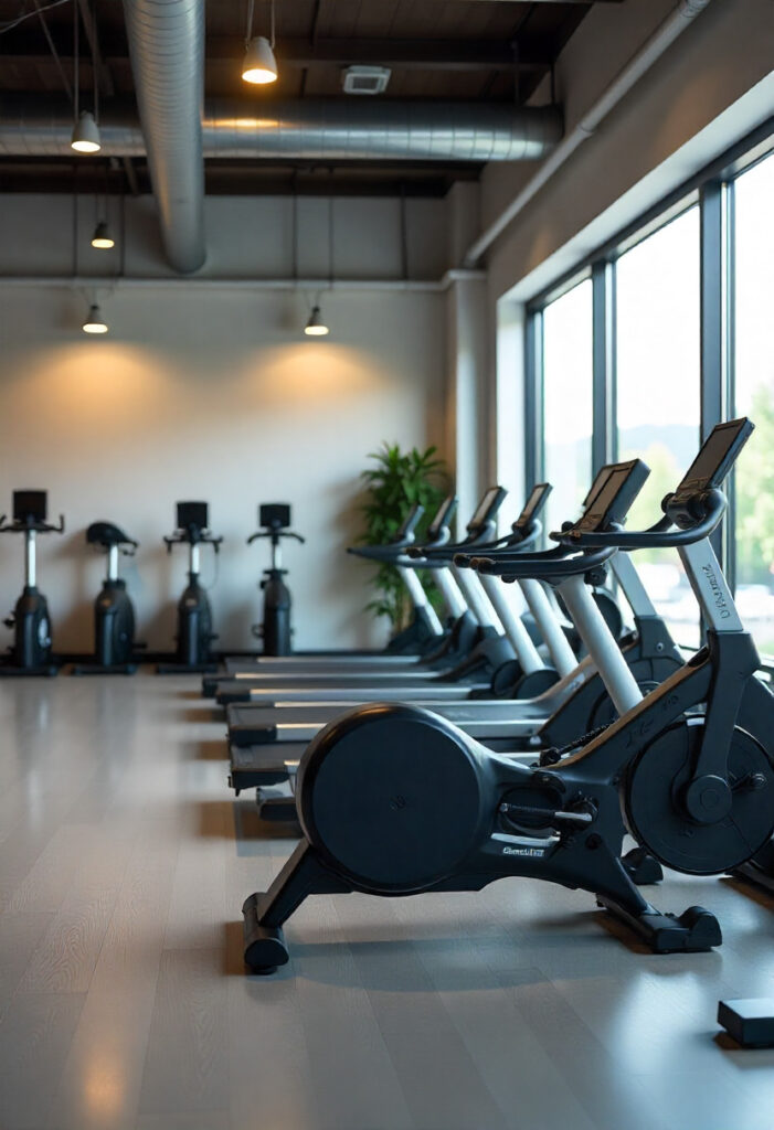 Cardio voor of na krachttraining in sportschool met loopbanden en fitnessapparatuur