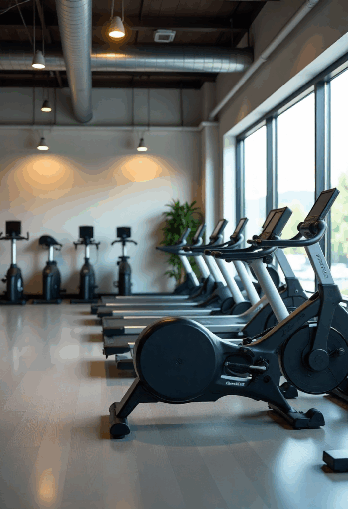 sportschool met meerdere cardio apparatuur