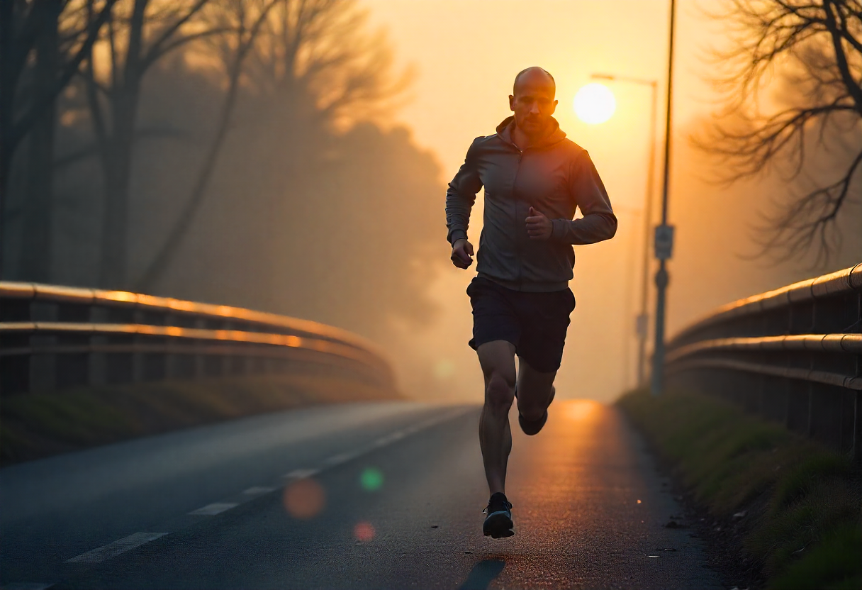 een man die aan het hardlopen is.