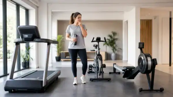 Beginnende sporter kiest tussen een loopband, hometrainer en roeitrainer om met cardio af te vallen.